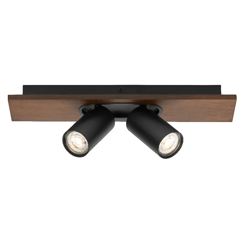 OSRAM DECOR SPOT MERCURY Plafonnier, 2 x 3,4W, aspect bois, noir