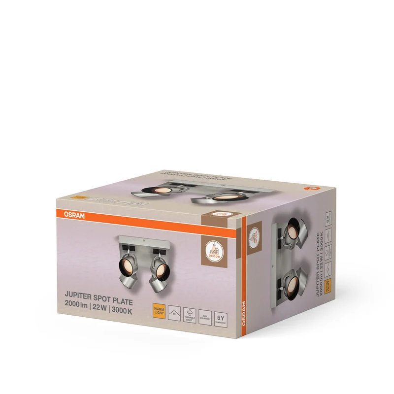 OSRAM DECOR SPOT JUPITER Plafonnier, 22W, 750lm, argenté