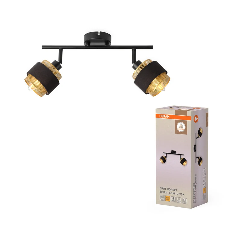 OSRAM DECOR Spot Hornet plafonnier 2X2.8W, E14, 250lm, 2700K, noir