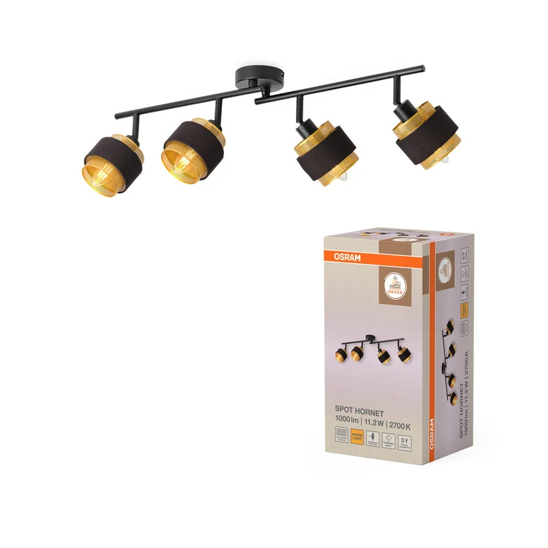 OSRAM DECOR Spot Hornet plafonnier 4X2.8W, E14, 250lm, 2700K, noir