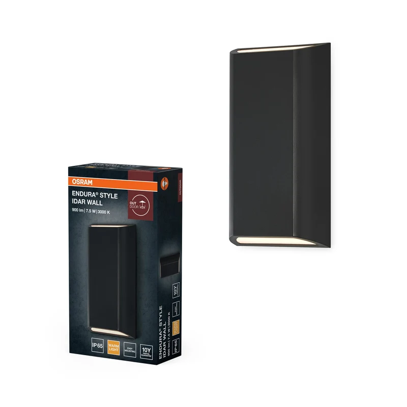 OSRAM ENDURA® Style IP65 Applique murale Idar Gris foncé, lampe murale, 340 lm, 3000 K, blanc chaud