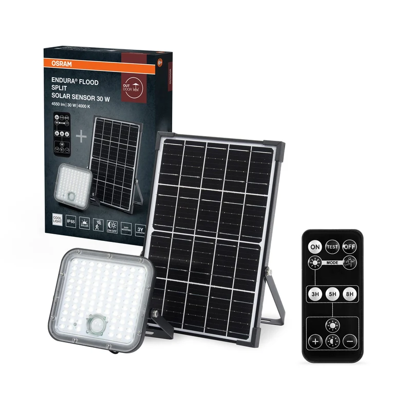 OSRAM LED-lampe solaire extérieure Endura, noir, 30W, 4500lm
