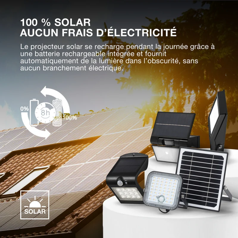 OSRAM LED-lampe solaire extérieure Endura, noir, 10W, 1400lm