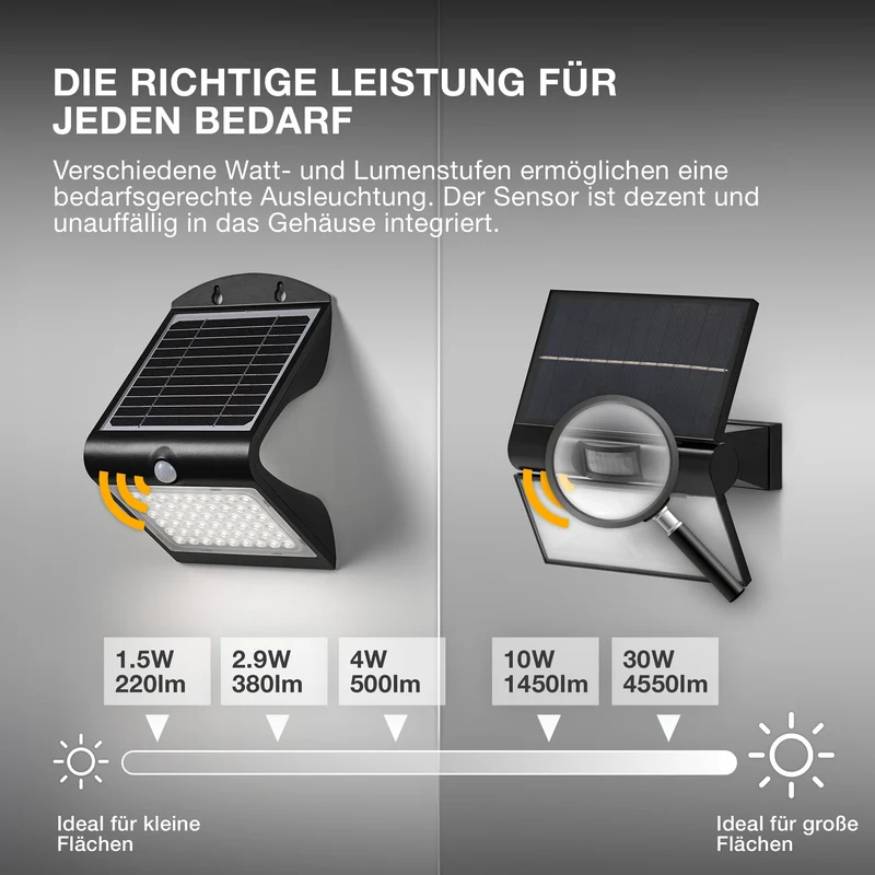 OSRAM LED-lampe solaire extérieure Endura, noir, 10W, 1400lm