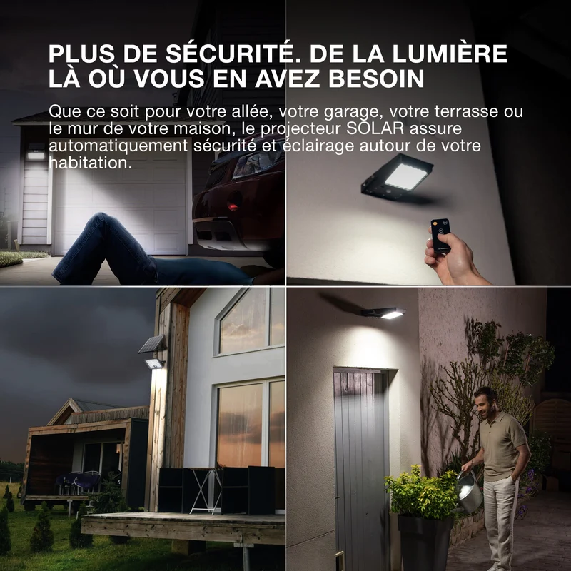 OSRAM LED-lampe solaire extérieure Endura, noir, 10W, 1400lm