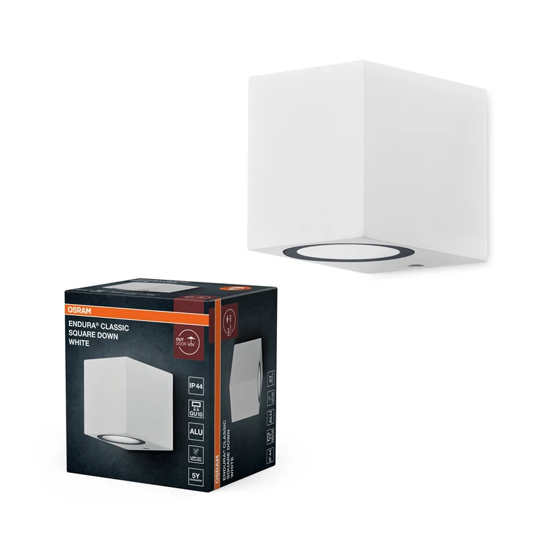 OSRAM ENDURA Carré Applique Murale Extérieure, blanc, GU10