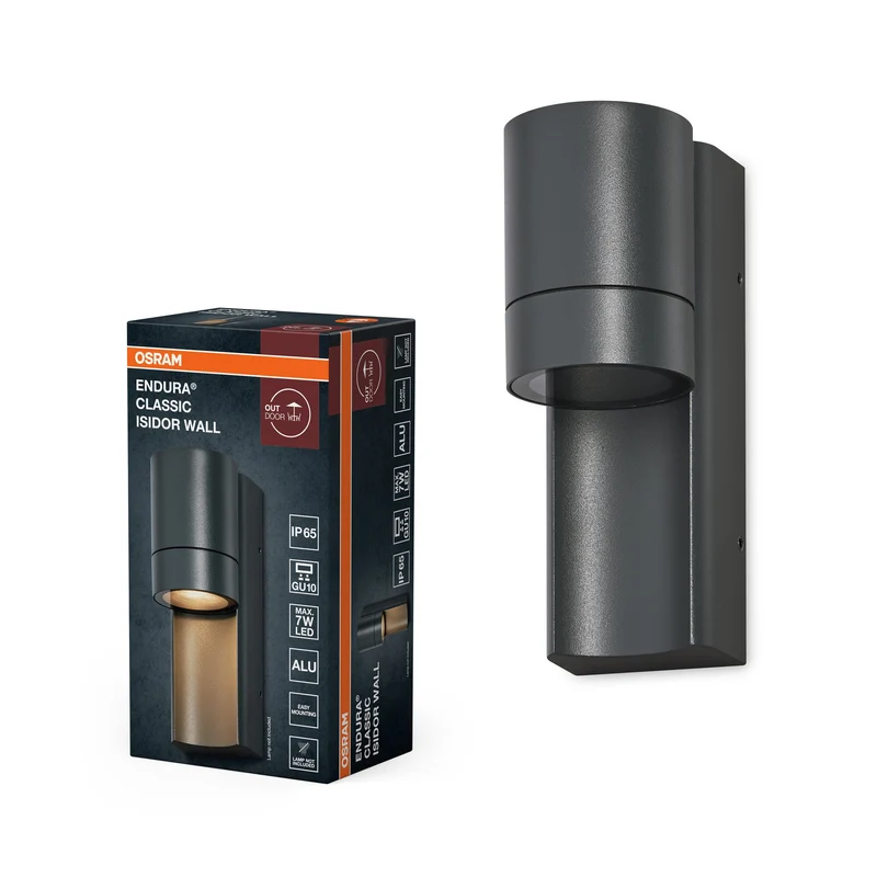 OSRAM ENDURA CLASSIC ISIDOR W Applique murale extérieure, gris foncé