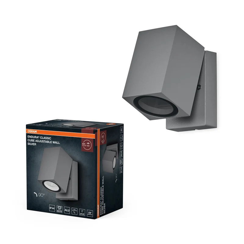 OSRAM ENDURA Classic Cube Applique murale extérieure, argent, GU10