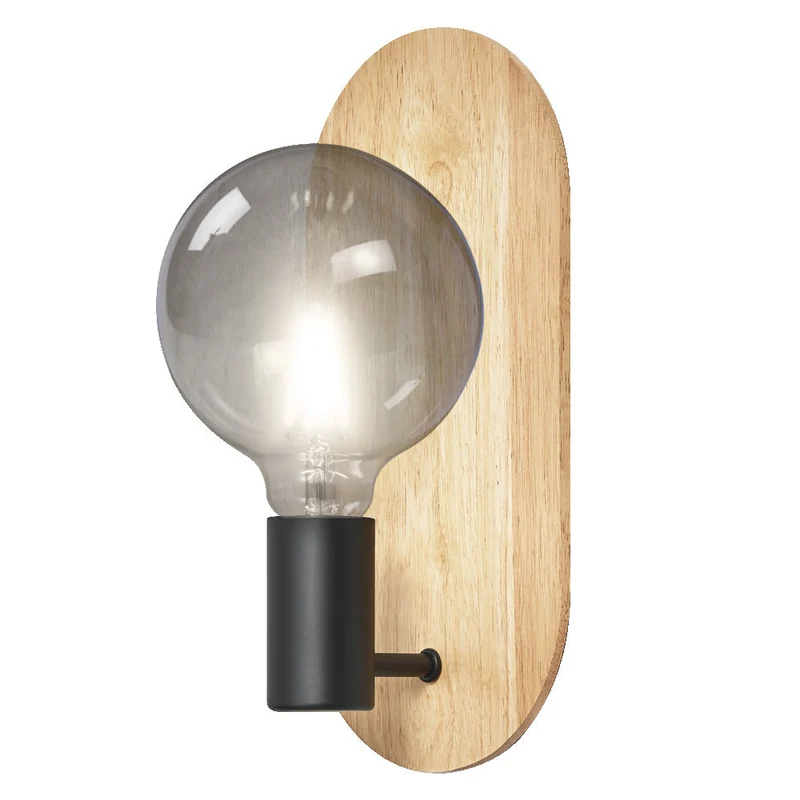 OSRAM DECOR Applique murale en bois, noir/bois, E27
