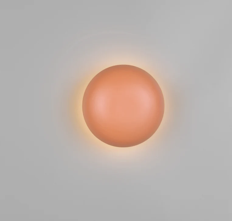 Luminaire décoratif mural champignon orange