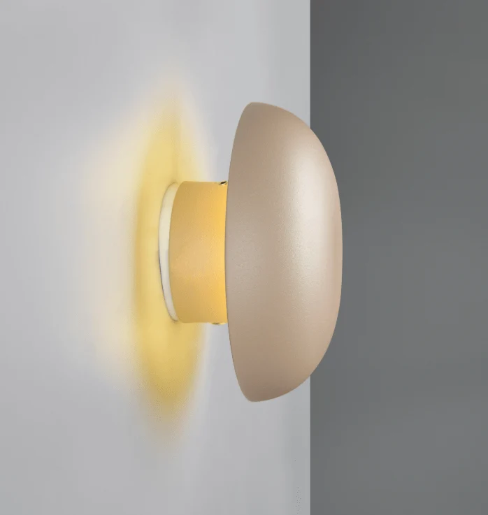 Luminaire décoratif mural en forme bouton taupe