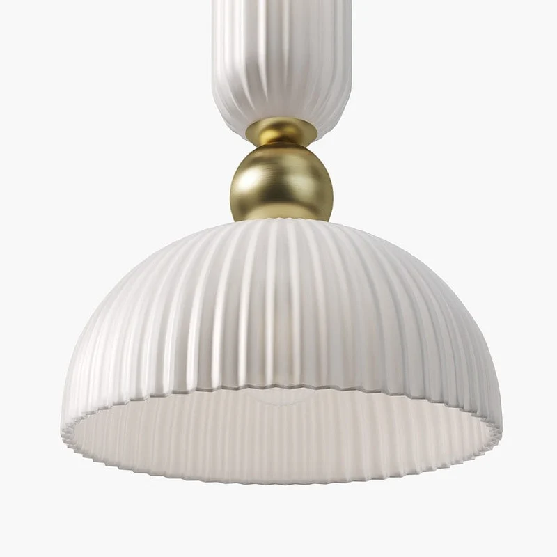 Suspension Moderne en Verre Blanc Mat
