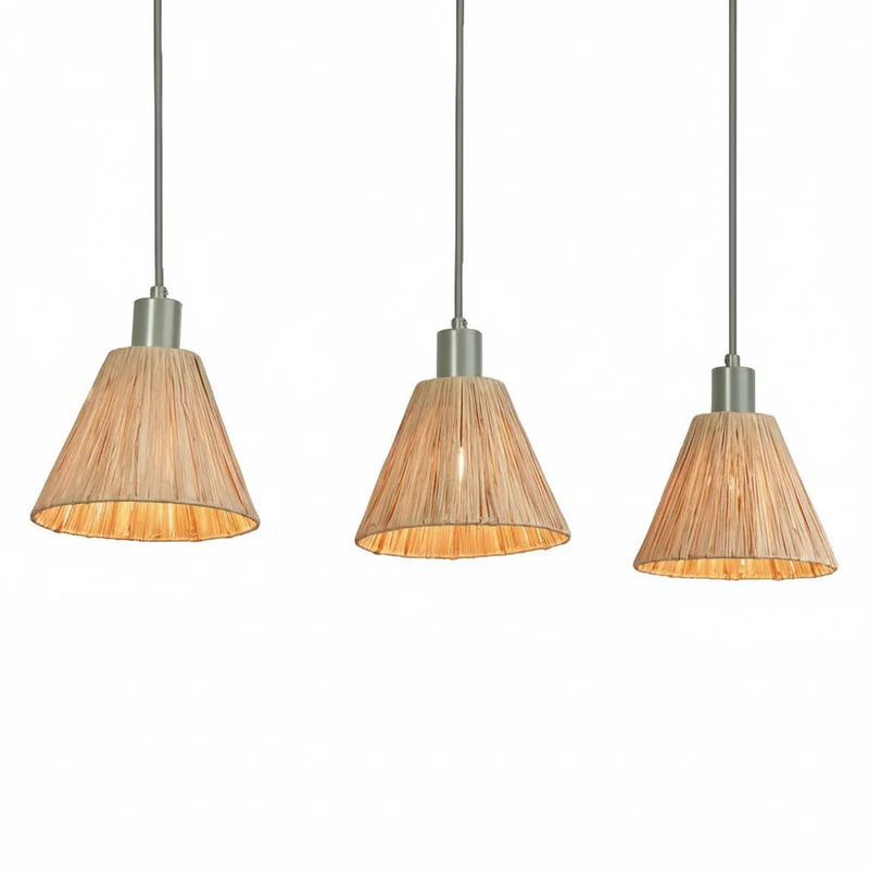 OSRAM DECOR Suspension Décor Raphia Linéaire vert, 3xE27