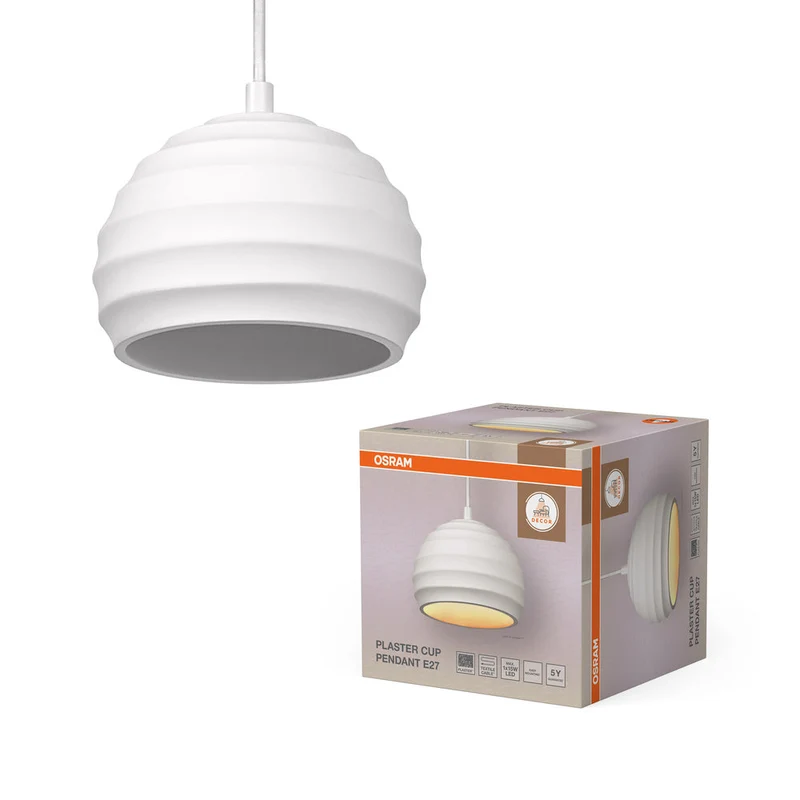 OSRAM DECOR Plafonnier en plâtre, suspension E27, 160 mm