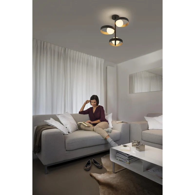 OSRAM DECOR Memphis plafonnier, noir/or, G9