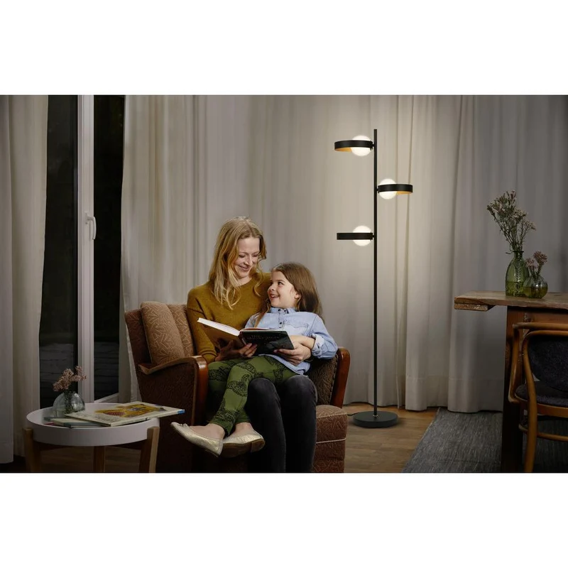OSRAM DECOR Memphis lampadaire, noir/or, douille G9