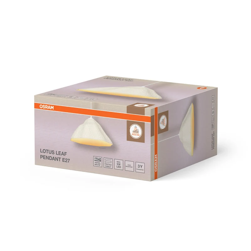 OSRAM DECOR Suspension Décor Feuille de Lotus blanche, E27, 396 mm
