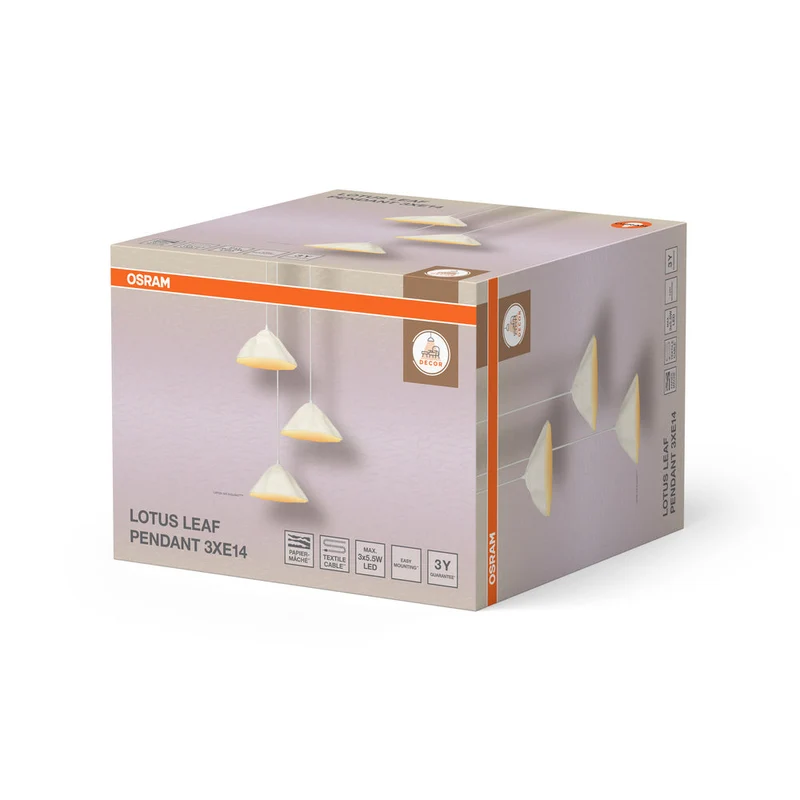 OSRAM DECOR Suspension 3-flammes Decor Lotus Leaf blanc, E14