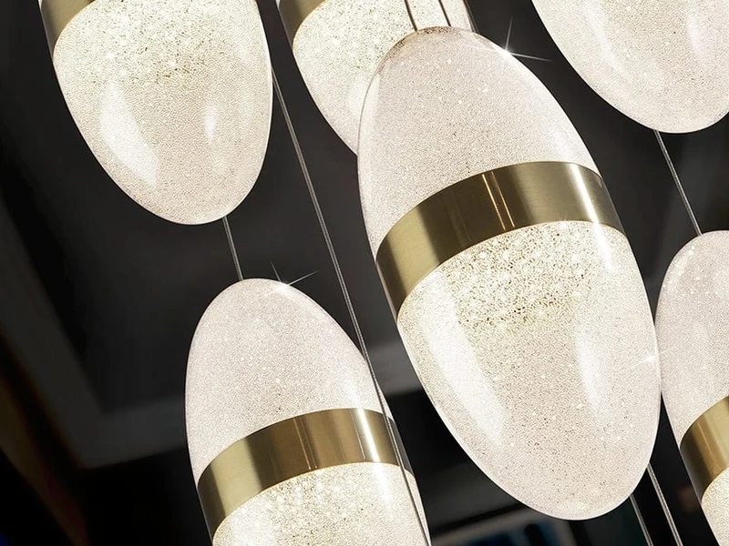 Lustre Doré LED Plafond Haut
