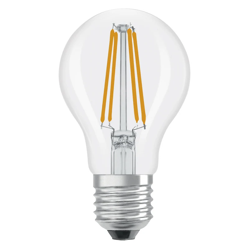 OSRAM ampoules LED, forme classique en ampoule, remplacement 60 watts, E27, forme A, 2700 kelvins, blanc chaud, verre clair, lot de 2