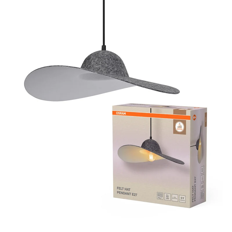 OSRAM DECOR Suspension chapeau en feutre gris foncé, E27