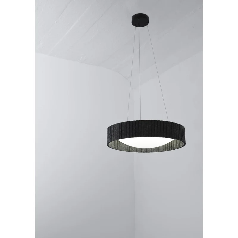 OSRAM DECOR Suspension Cylindre en Feutre Gris Foncé, 28W, 830mm