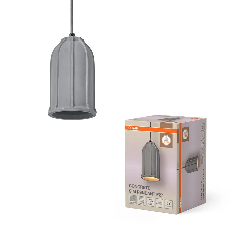 OSRAM DECOR Suspension en béton Sim Beton, E27, 115 mm