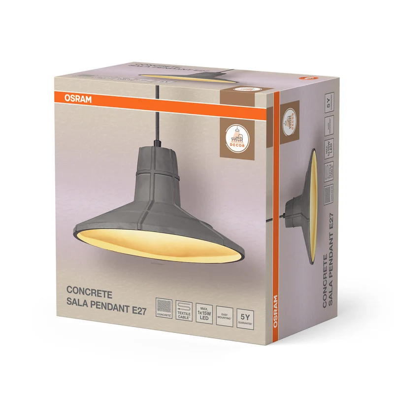 OSRAM DECOR Concrete Sala Beton-lampe suspension, E27, 325 mm