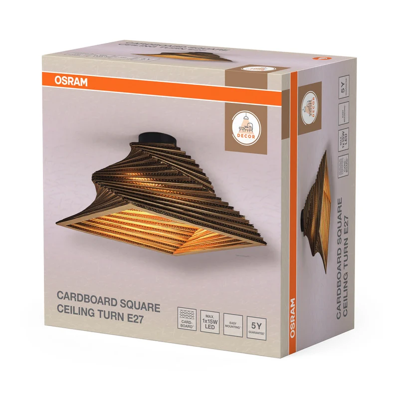 OSRAM DECOR Plafonnier Decor Carton Carré Tournant brun