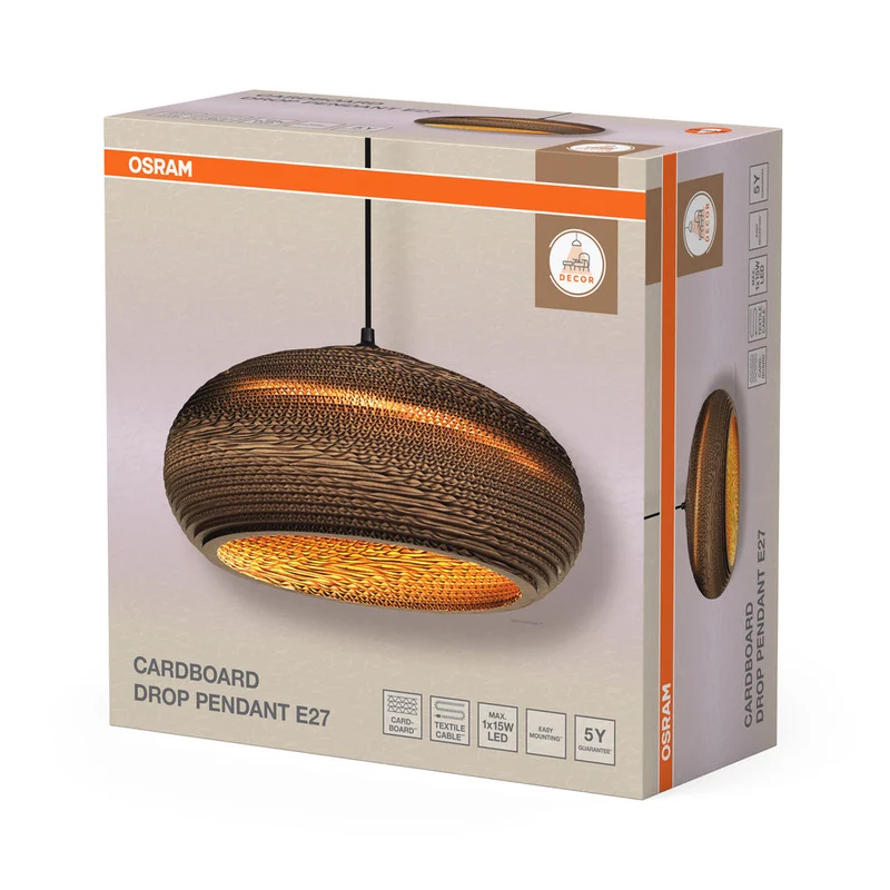 OSRAM DECOR Suspension Décor Carton Goutte marron, E27