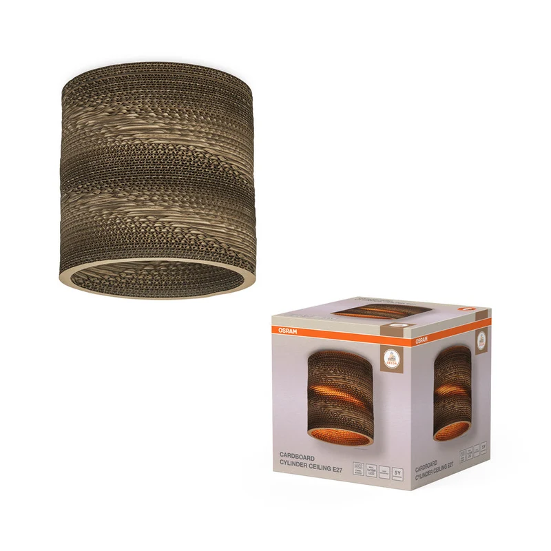 OSRAM DECOR Plafonnier Decor Cylindre en carton brun, E27