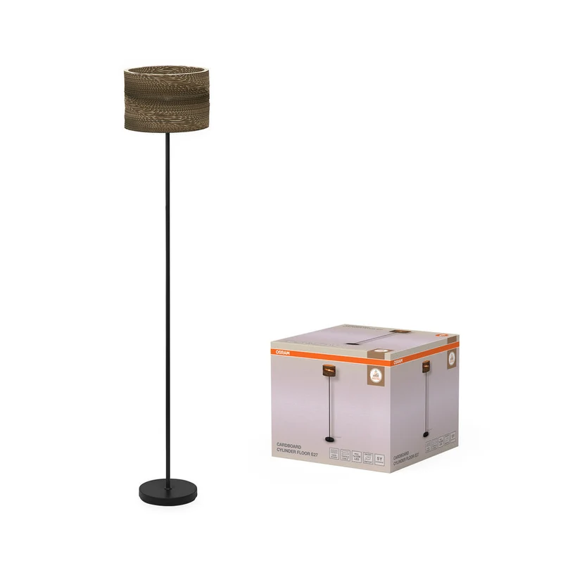 OSRAM DECOR Lampadaire Decor Cylindre en carton marron, E27