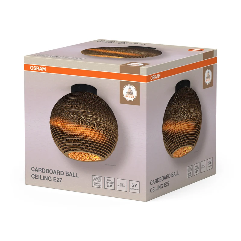 OSRAM DECOR Plafonnier Decor Ballon en carton marron, E27