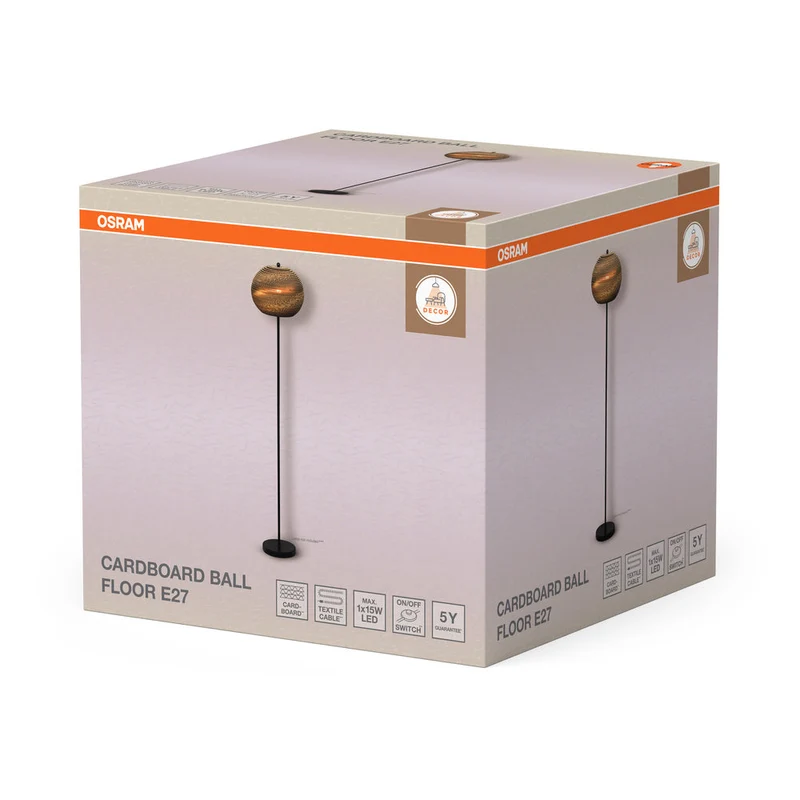OSRAM DECOR lampe sur pied Decor Ballon en carton marron, E27