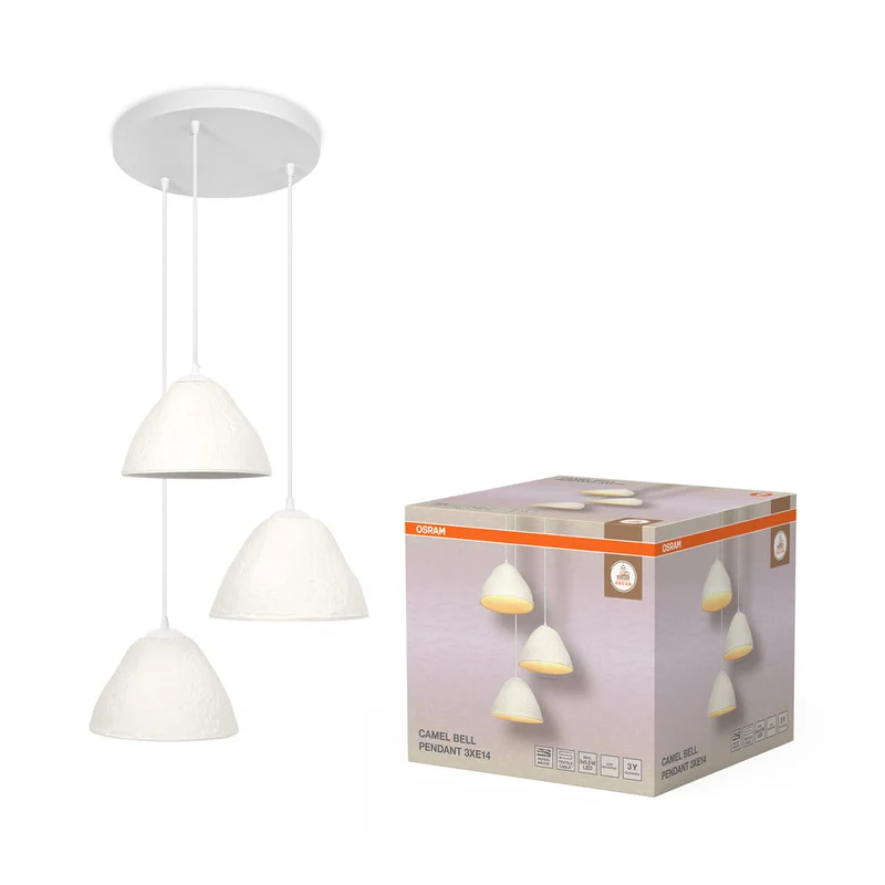 OSRAM DECOR Suspension 3 flammes Decor Camel Bell blanc, E14