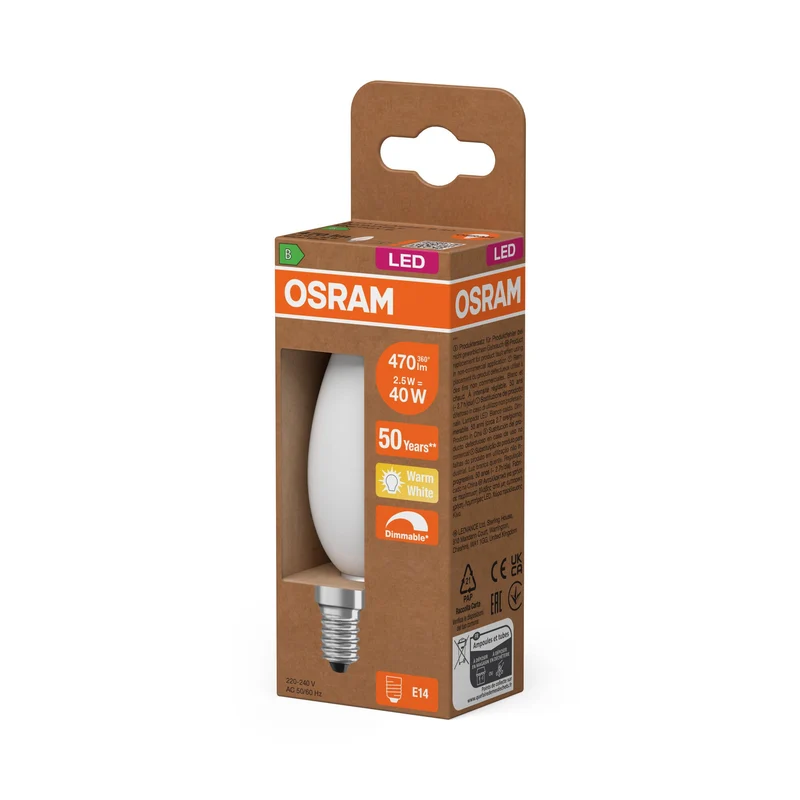 OSRAM SUPERSTAR+ CLASSIC B GLFR 40 LED-Lampe, 2,9W, 470lm, blanc chaud, E14