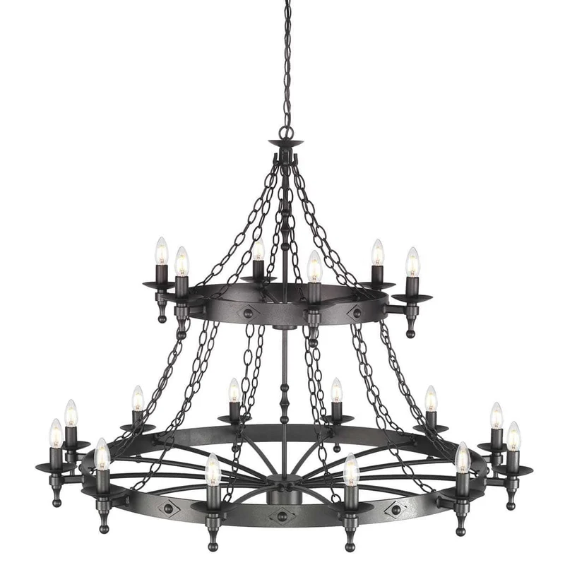 Grand Lustre Noir Gothique
