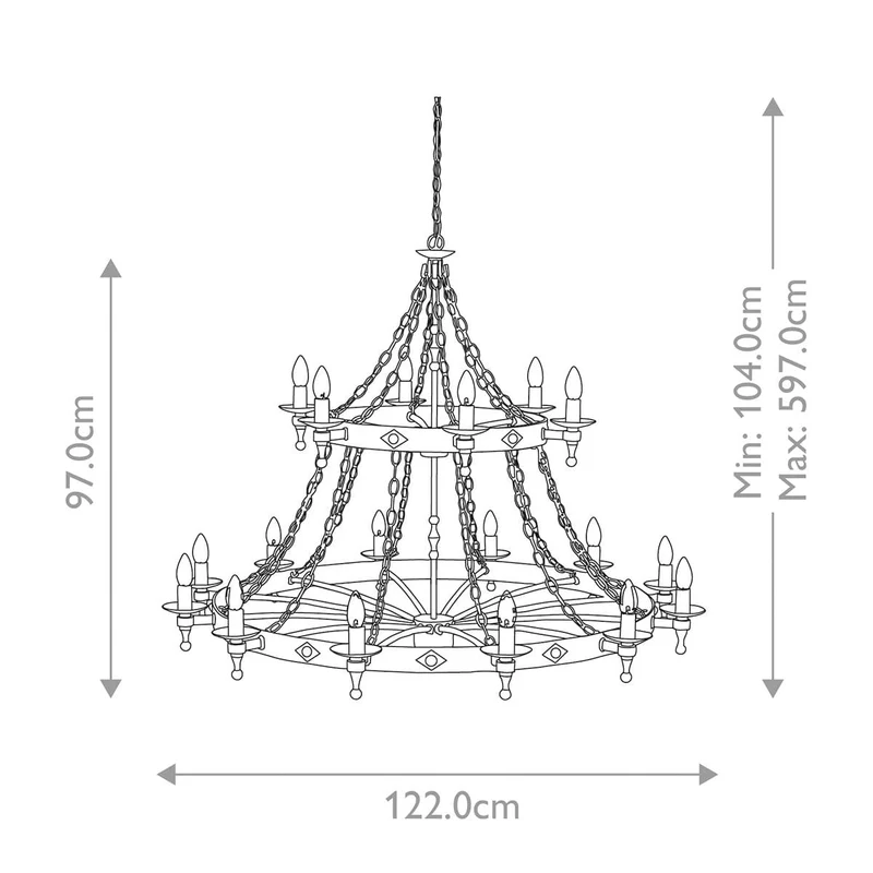 Grand Lustre Noir Gothique