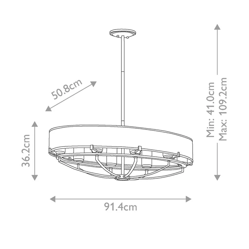 Lustre LED ovale de Cuisine