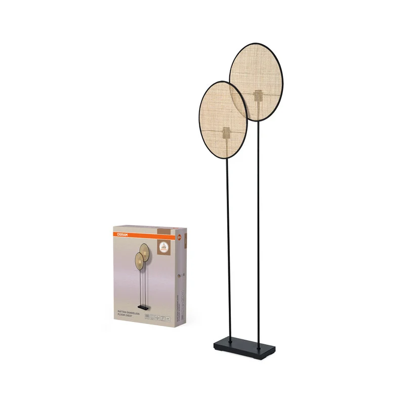 OSRAM DECOR Rattan Dandelion Lampadaire 2xE27 Brun