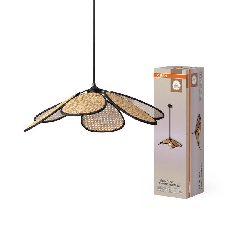 OSRAM DECOR Rattan Daisy Suspension E27 Marron