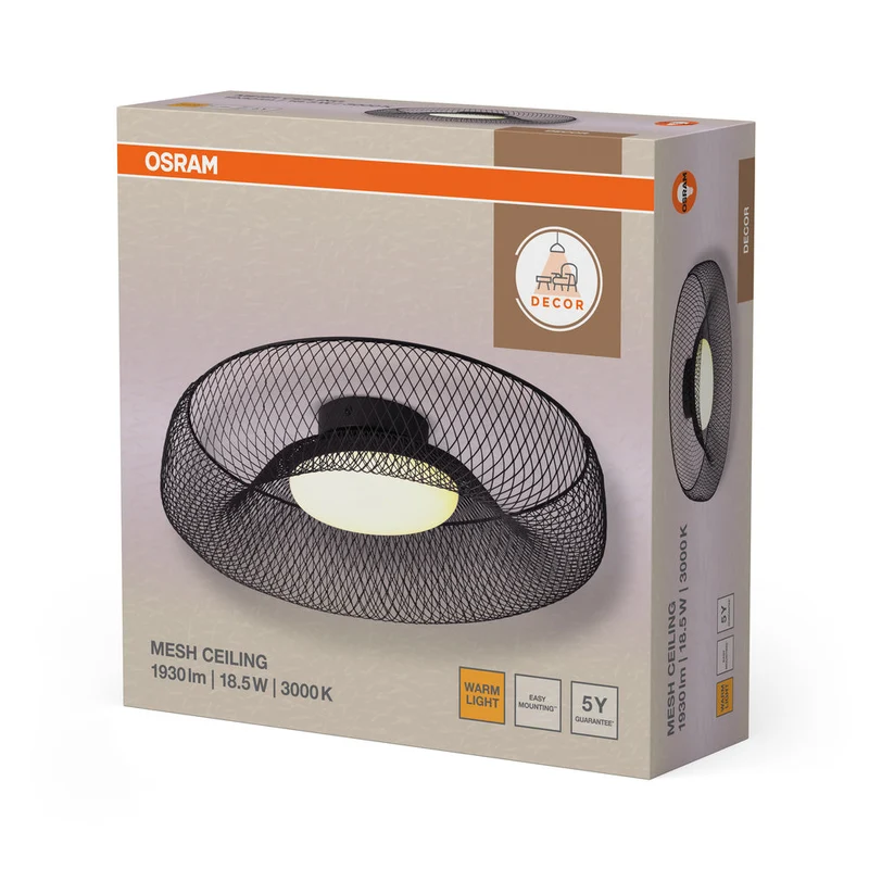 OSRAM DECOR Mesh Plafonnier 18,5W Noir