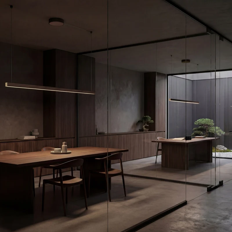Tunto L 60 - 2280 mm - Walnut / Gold Pendant