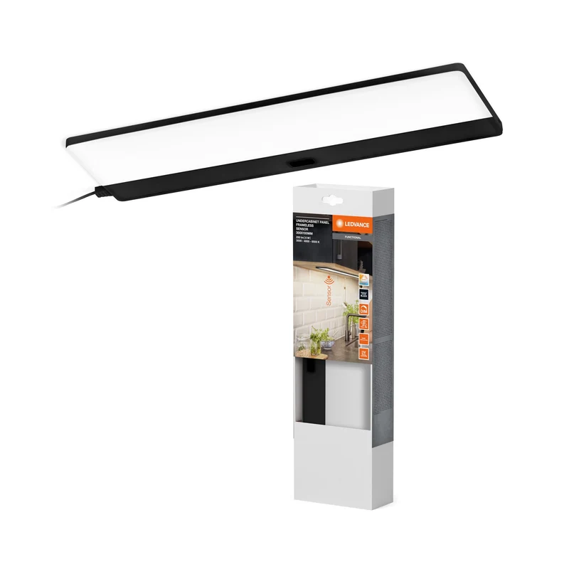 LEDVANCE UNDERCABINET PANEL FRAMELESS éclairage sous meuble 30x10cm CCT DIM Noir, 220 lm, 3000 K / 4000 K / 6500 K