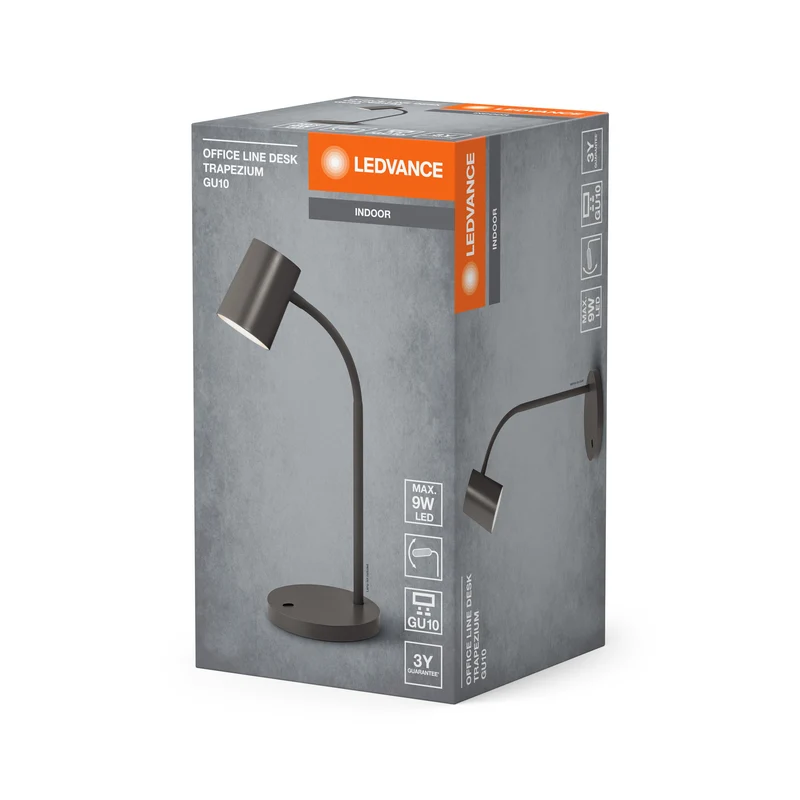 Lampe de bureau LEDVANCE OFFICE LINE Desk Trapezium GU10 Gris
