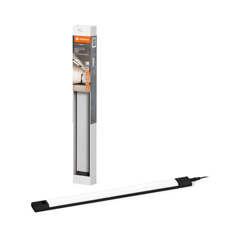 Spot sous meuble LEDVANCE LINEAR EDGE SENSOR 50cm CCT DIM Noir, 640 lm, 3000…4000…6500 K, blanc chaud|blanc froid|lumière du jour