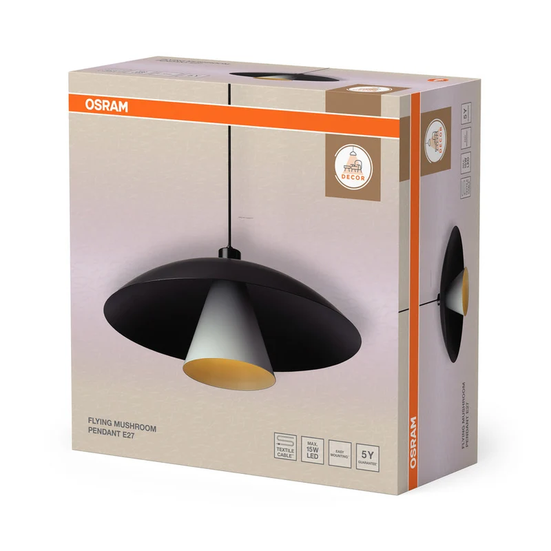 OSRAM DECOR Flying Mushroom Suspension E27 Noir