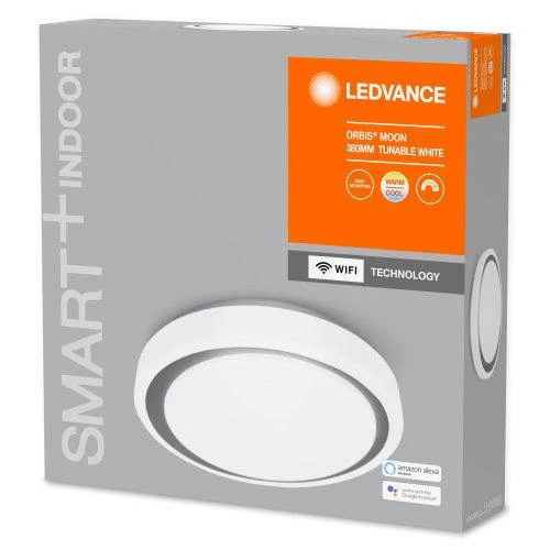 LEDVANCE Wifi SMART+ Orbis Moon Plafonnier LED Tunable Blanc 38cm 24W / 3000-6500K Gris