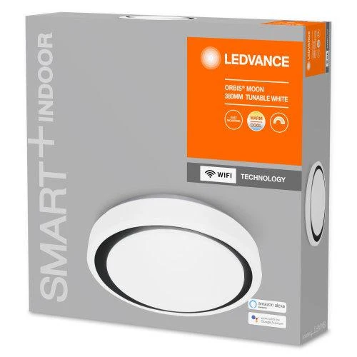 LEDVANCE Wifi SMART+ Orbis Moon Plafonnier LED Tunable Blanc 38cm 24W / 3000-6500K Noir