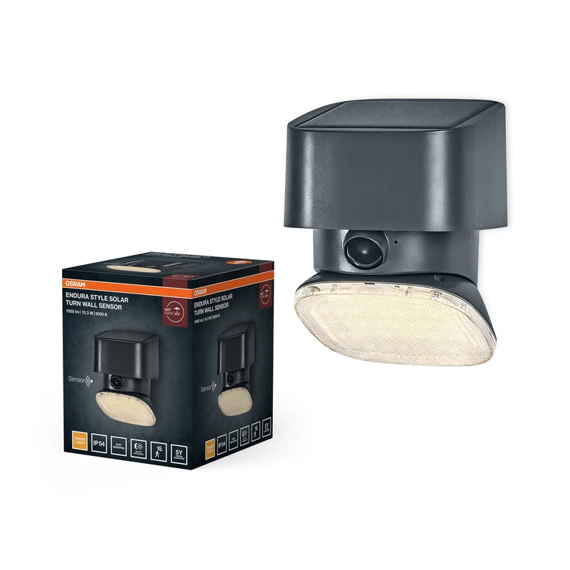 OSRAM ENDURA® STYLE SOLAR BRIGHT TURN SENSOR Applique murale Turn IP54 Gris foncé